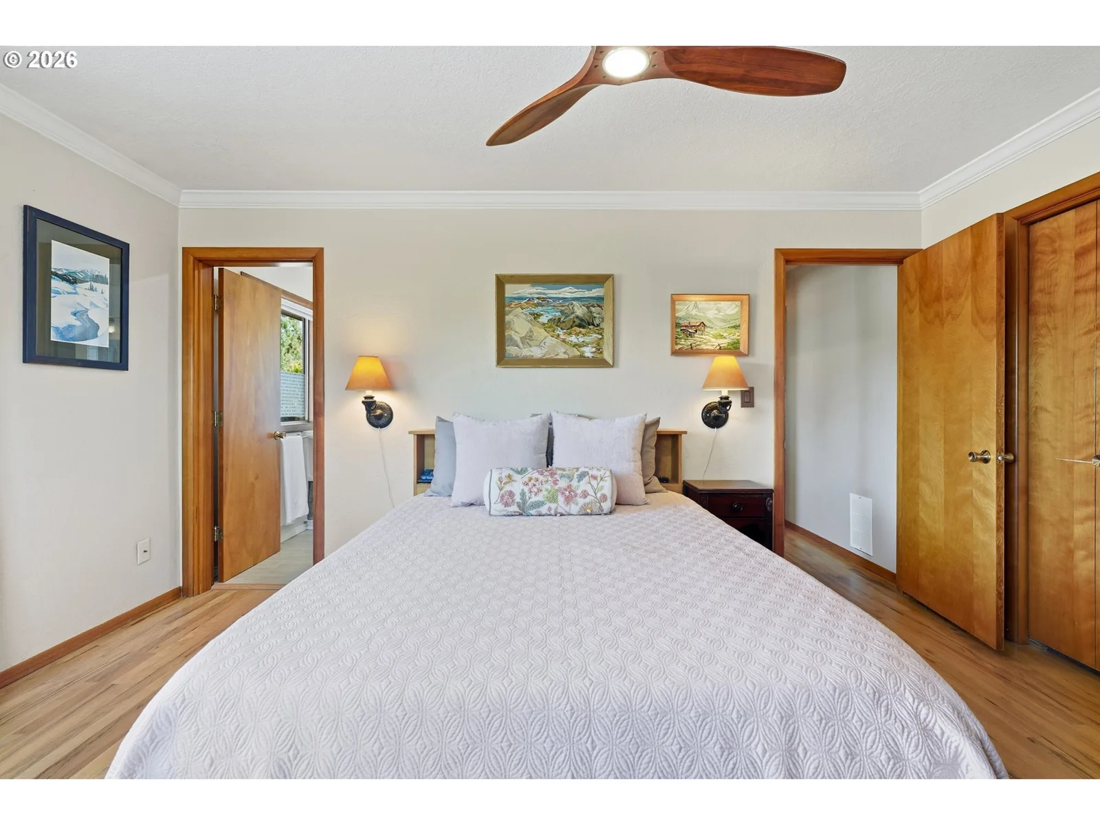 Primary bedroom and closets