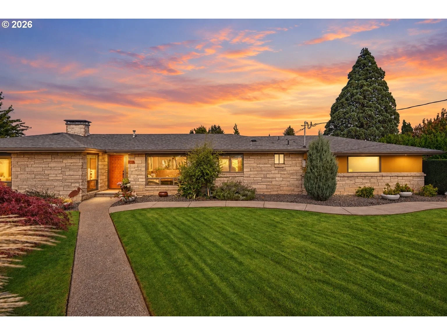 Front lawn and exterior