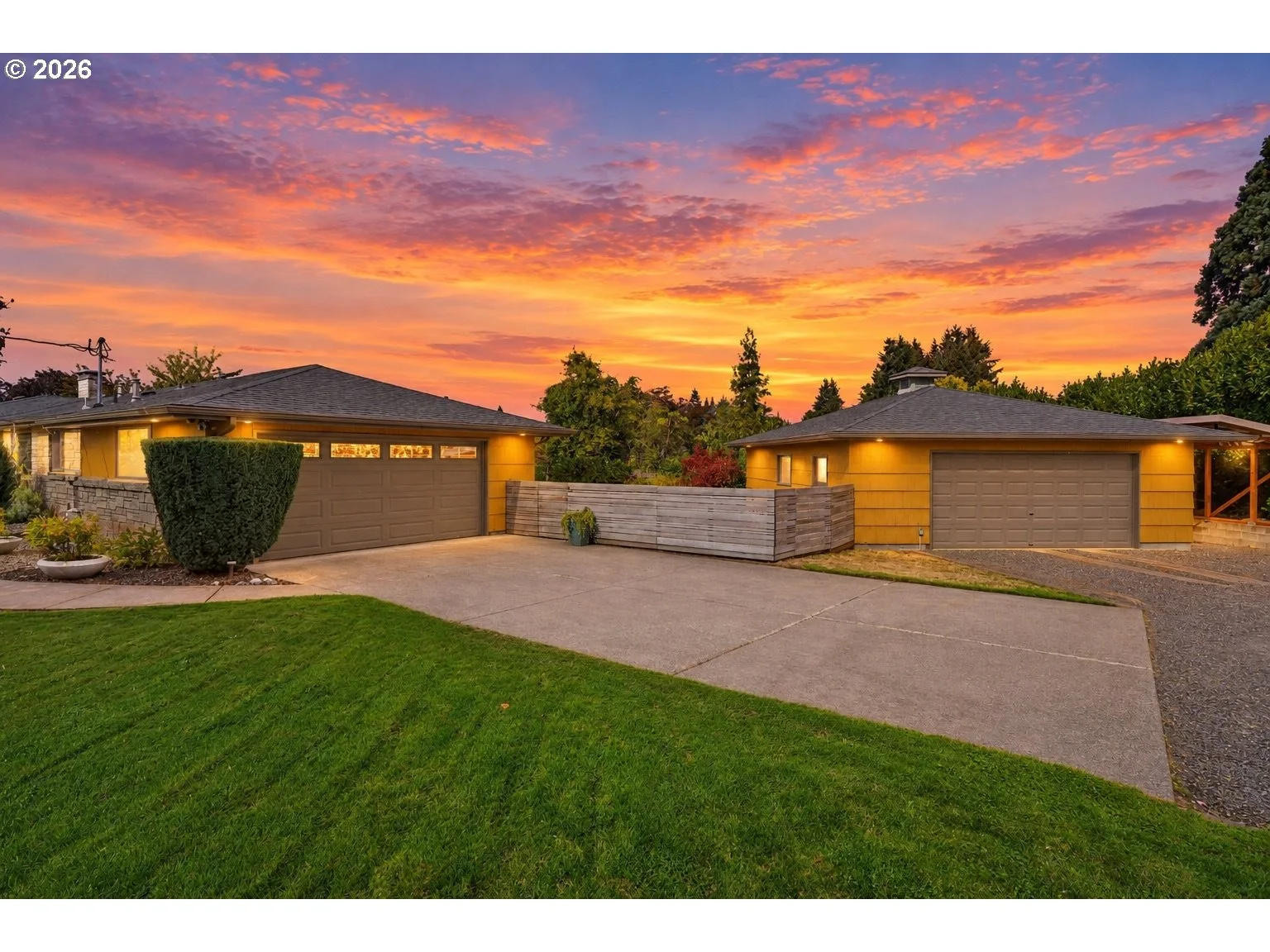 Driveway and garages
