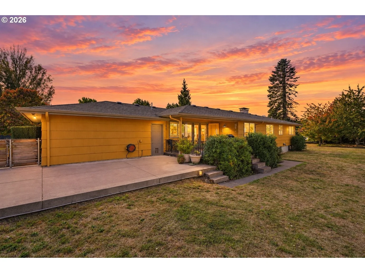 Side yard and home