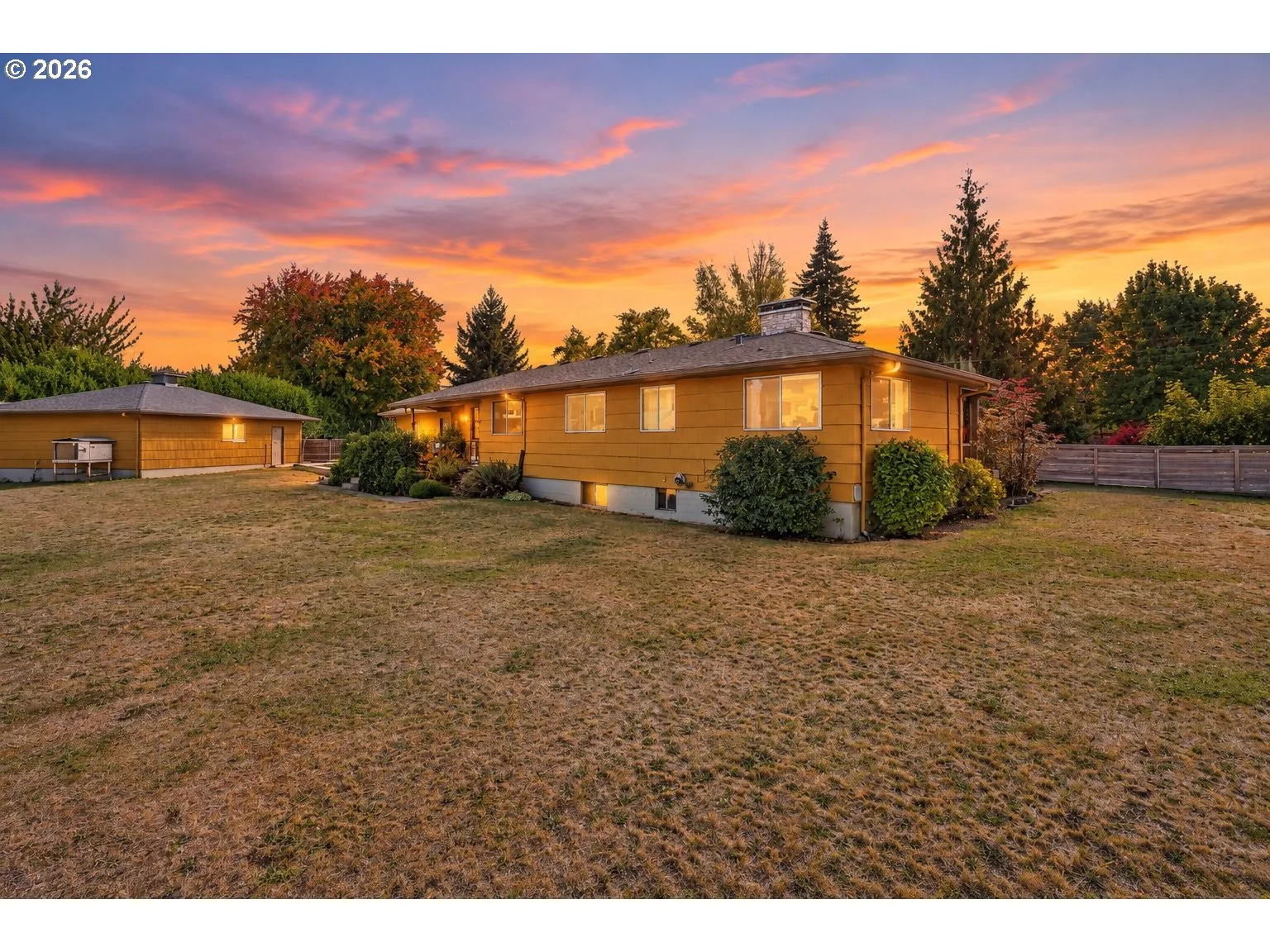 Backyard and rear exterior